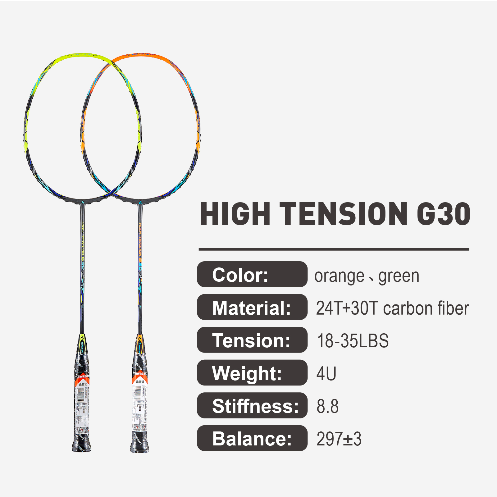 Badminton Victor - Kawasaki Badminton Racket High Tension G30